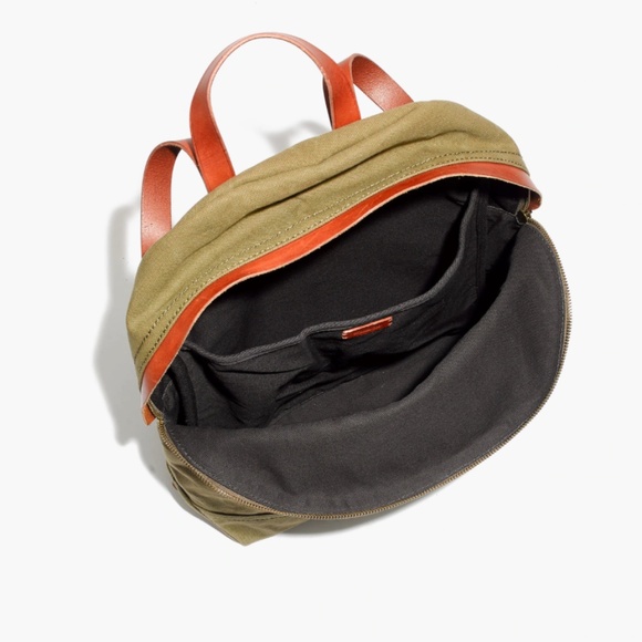 Madewell Utility Leather & Canvas Charleston Travel Backpack in Surplus Olive - Picture 3 of 8